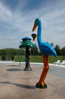 The splash pad at Scott County Park Pool.