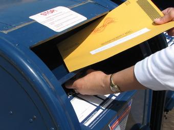 Dropping ballot in the mail