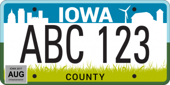 Iowa license plate design.