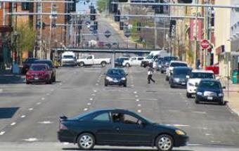 City street traffic.